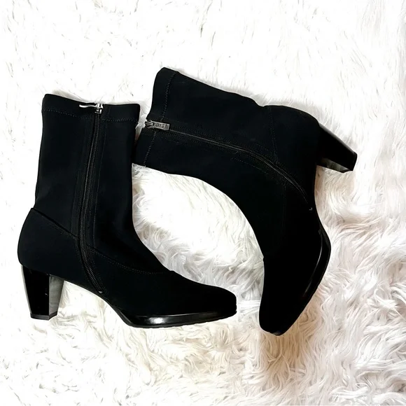 Ara Tabitha waterproof mid calf black heeled boots - Picture 3 of 7